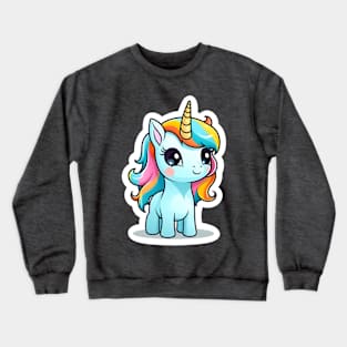 cute Kawaii Unicorn sticker Crewneck Sweatshirt